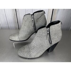 RAG & BONE Crackle Leather Newbury Double Zip Booties Boots Size 39.5 US 9.5